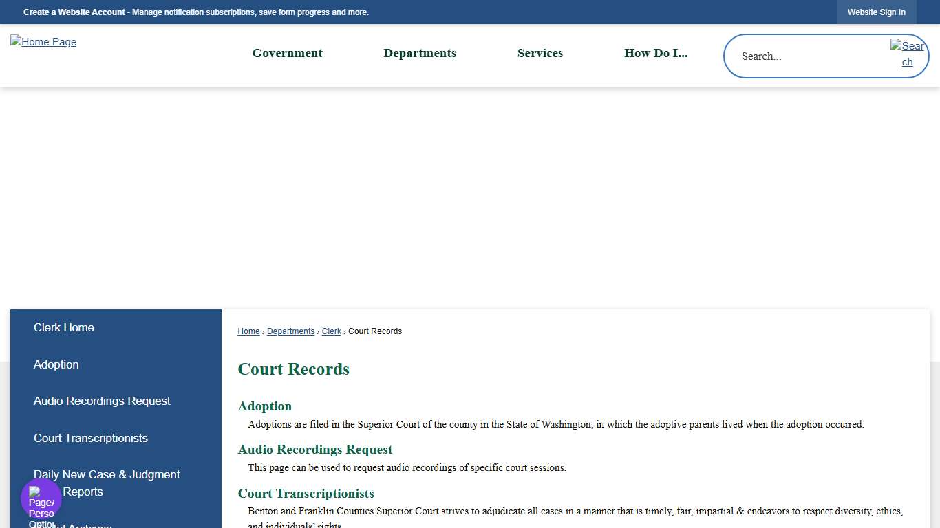 Court Records | Franklin County, WA