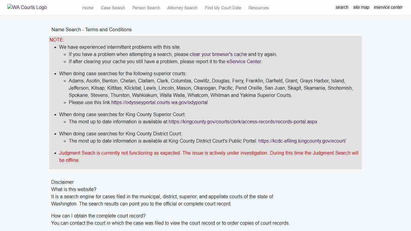 Name Search - Find My Court Date - | WA.gov
